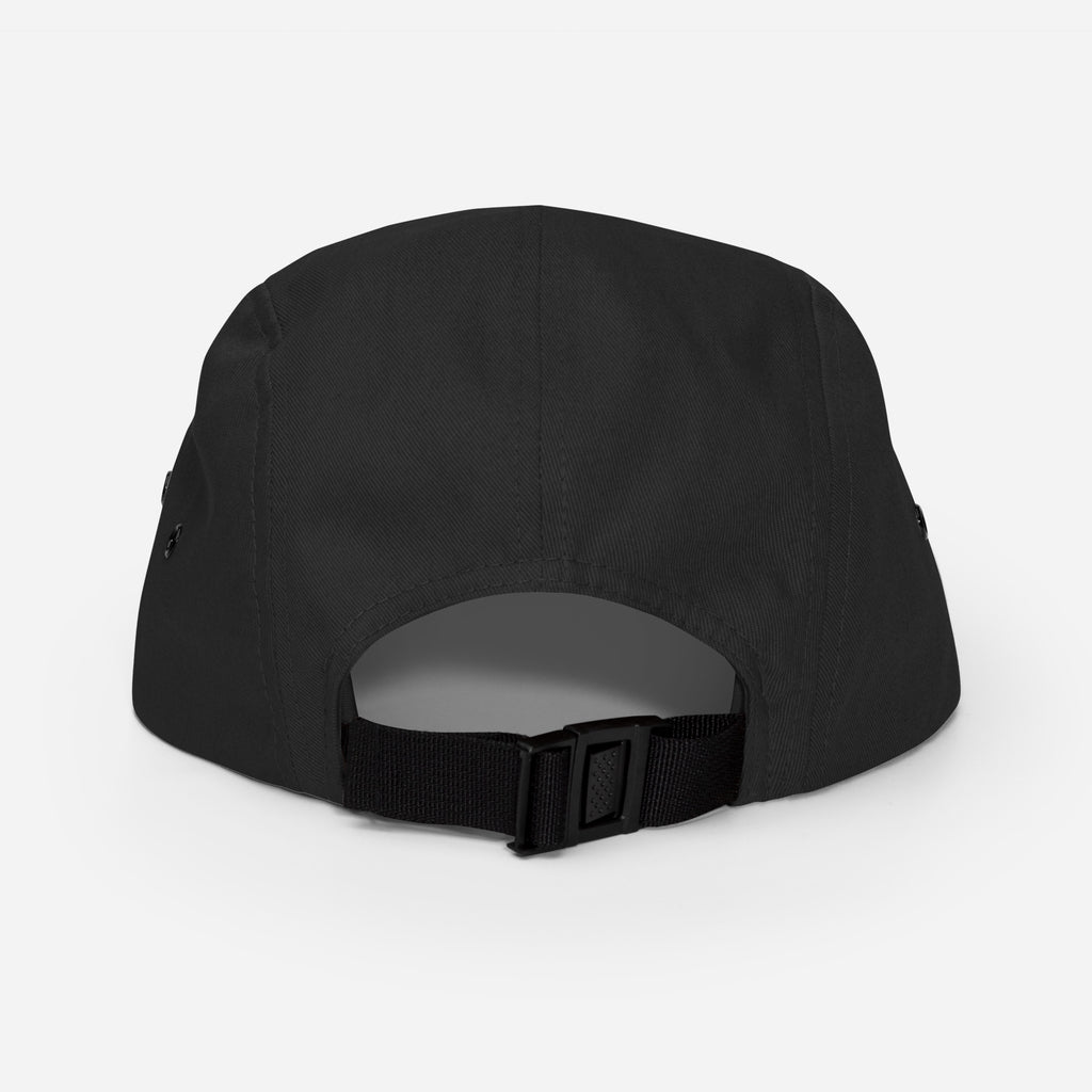 GTG 5-Panel Camp Cap in Black, back view