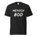 GTG Mensch Bod tee in Black with cream print, front view
