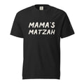 GTG Mama's Matzah tee in Black with cream print, front view