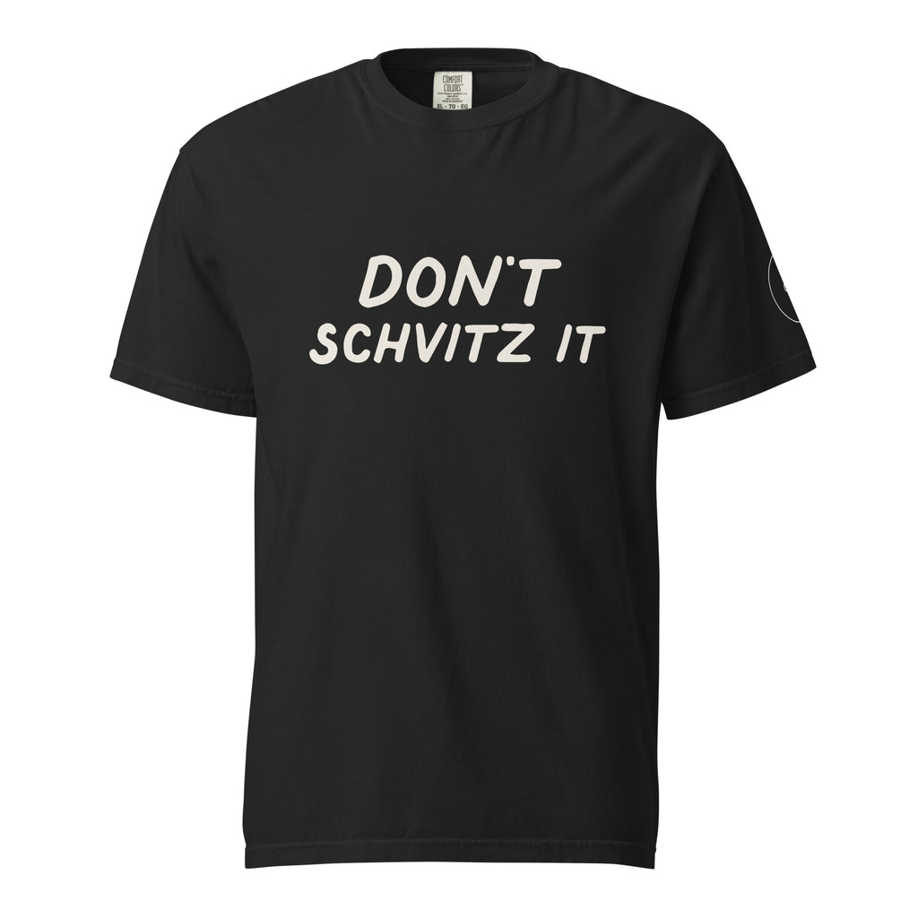 GTG Don't Schvitz It t-shirt in Black, front print
