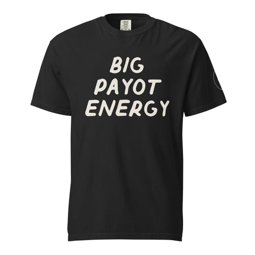 GTG Big Payot Energy tee with screen print, front view