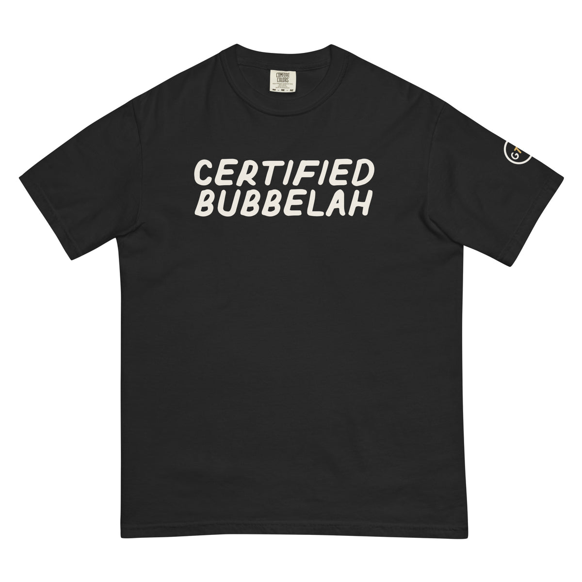 Good Thank God Certified Bubbelah T-shirt in Black, front view