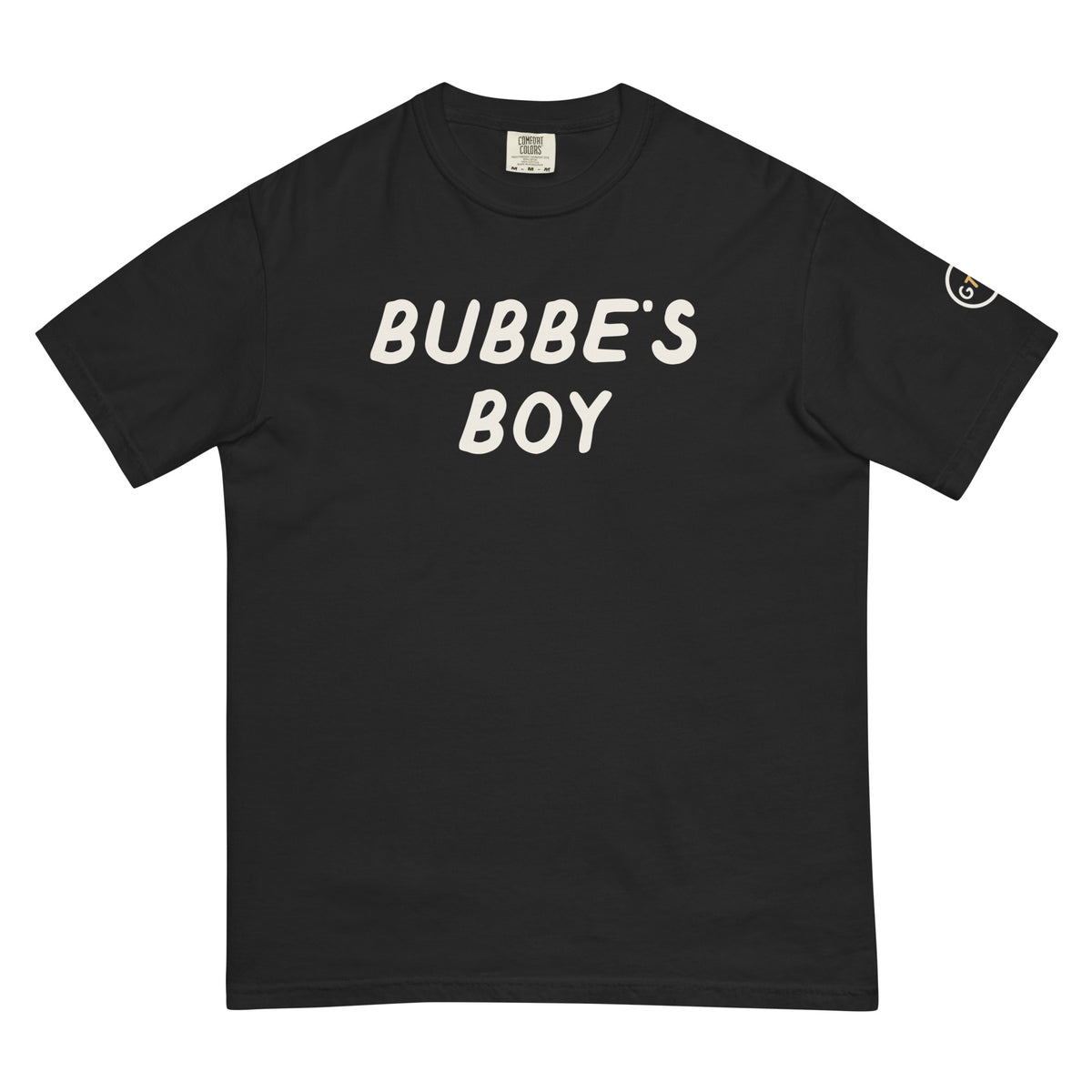 Good Thank God Bubbe's Boy T-shirt in Black, front view