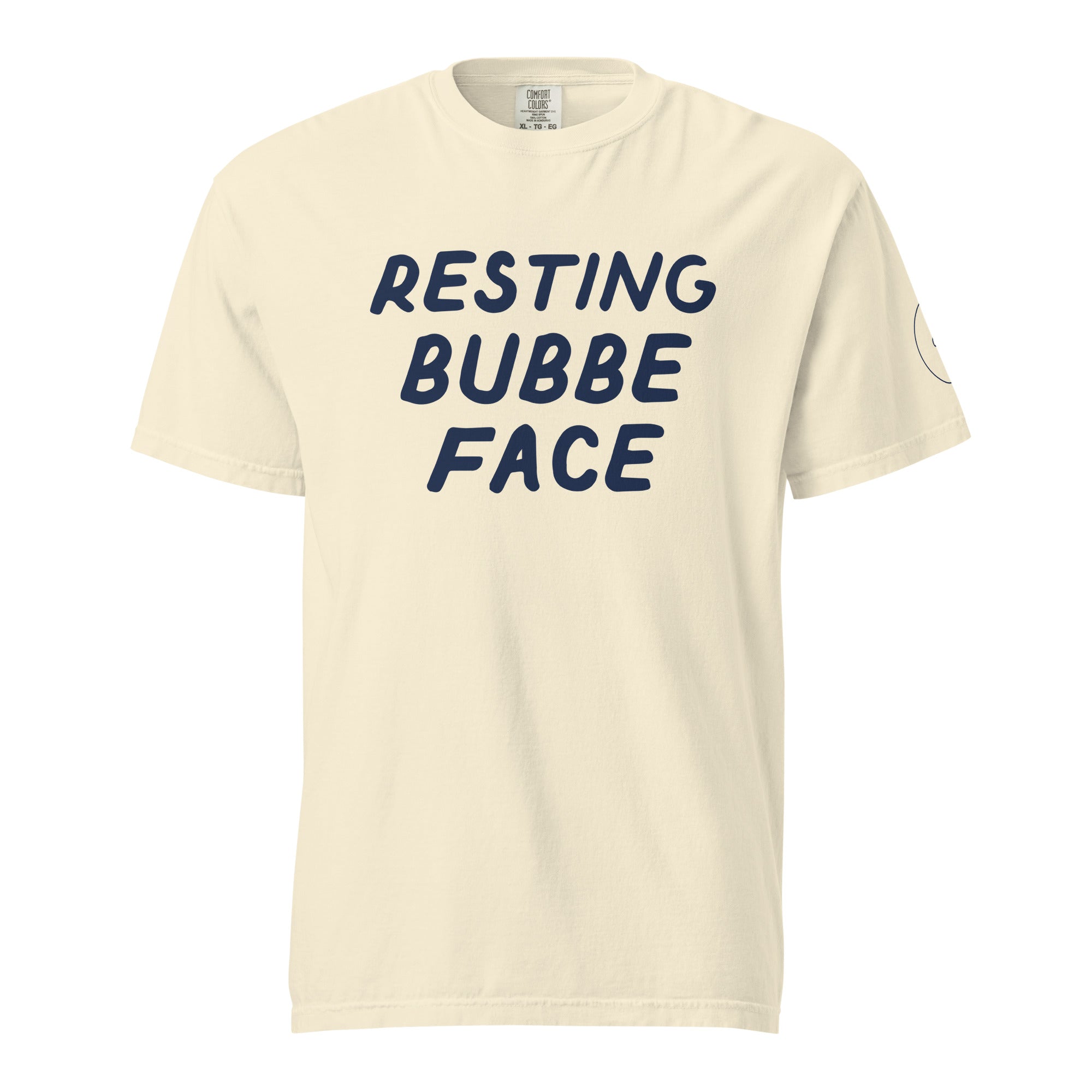 GTG Resting Bubbe Face tee with screen print, detail view 4