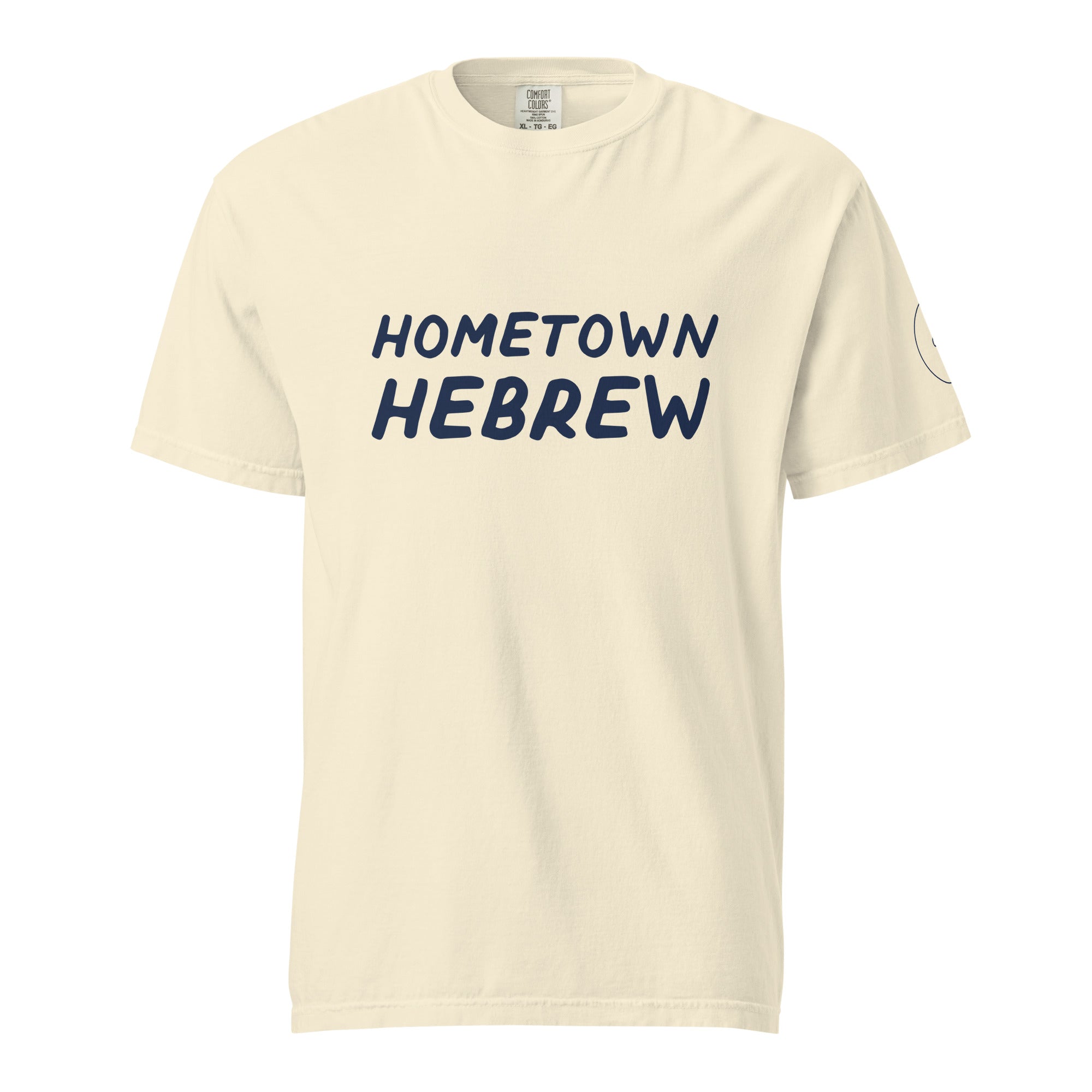 GTG Hometown Hebrew tee with screen print, detail view 4