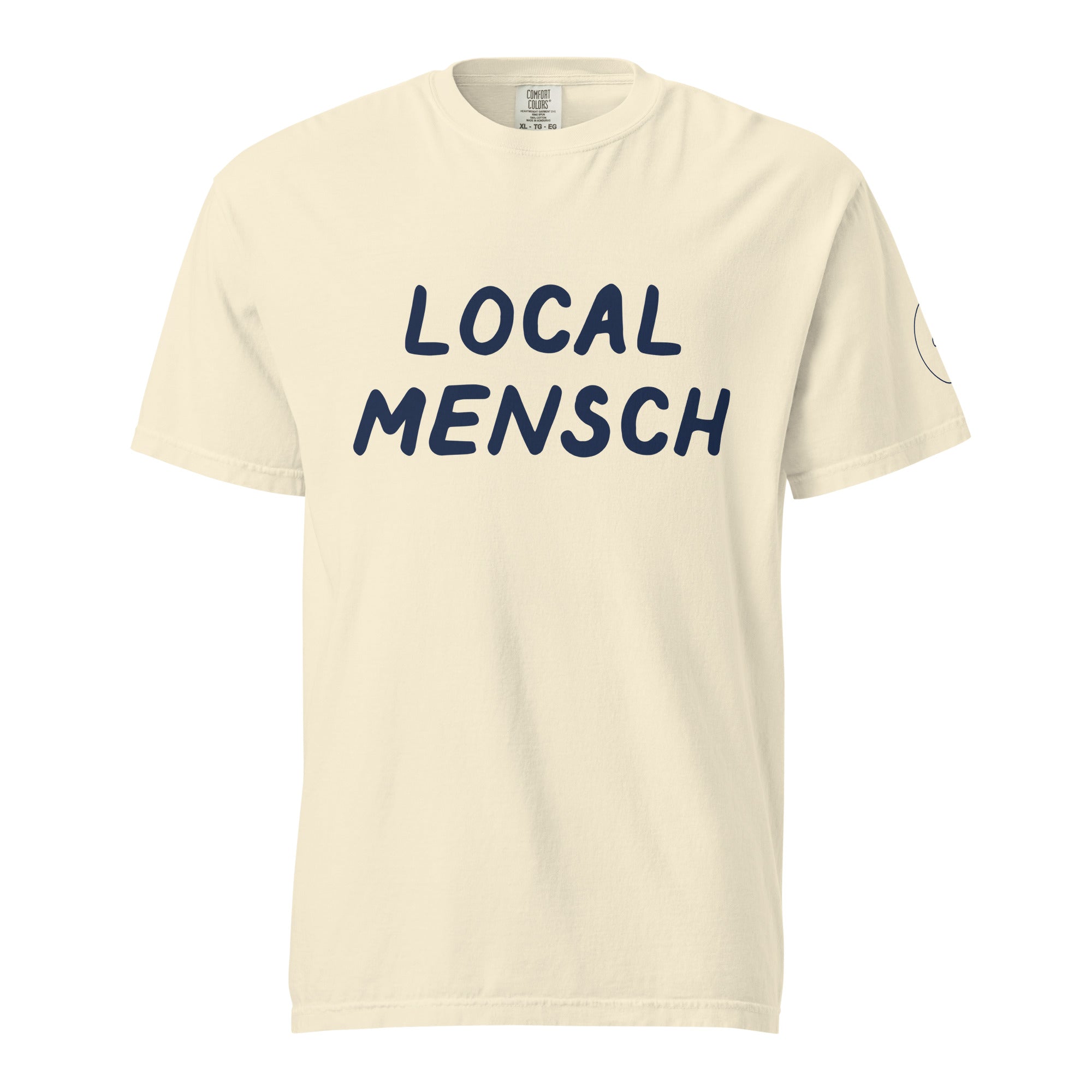 GTG Local Mensch tee with screen print, detail view 4