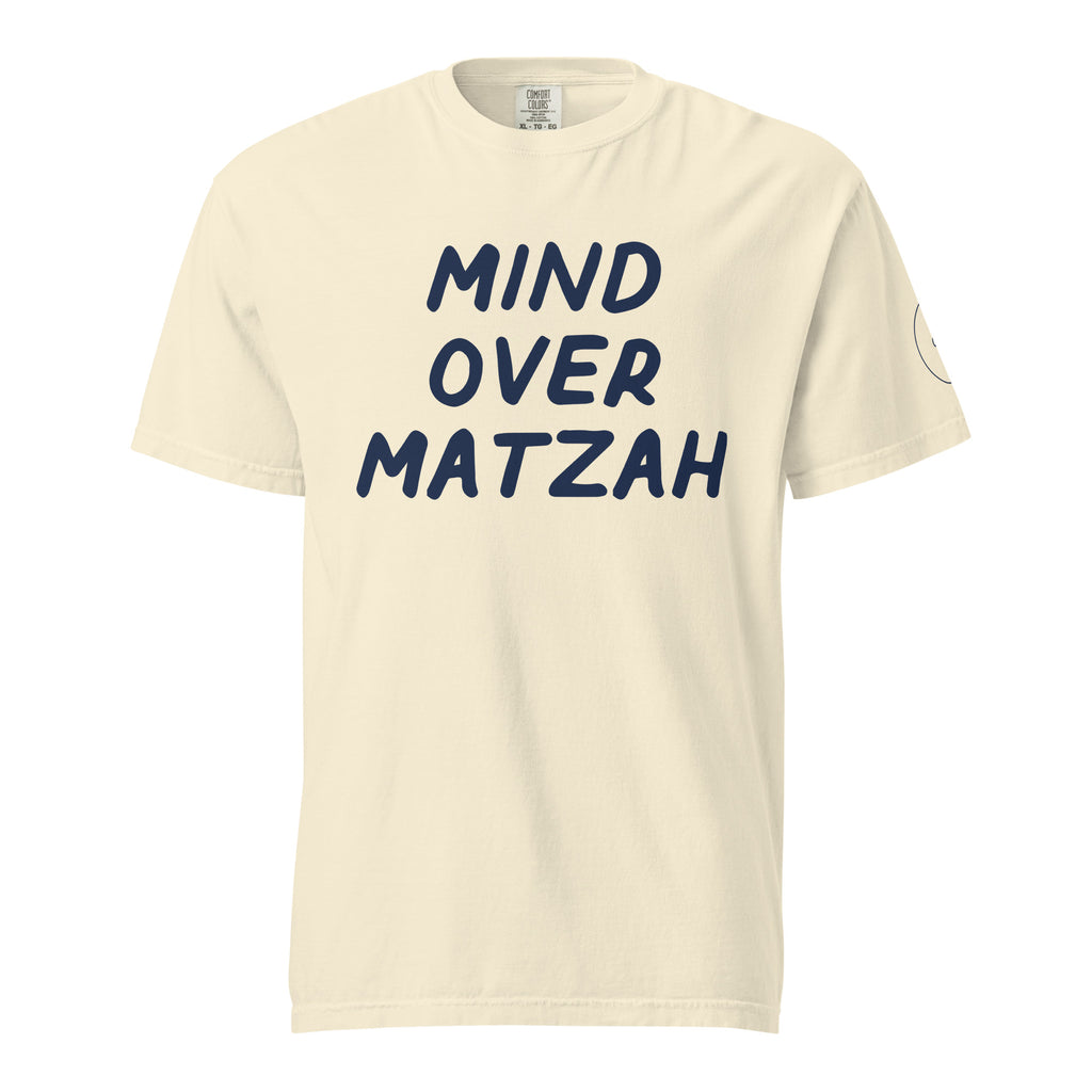GTG Mind Over Matzah tee with screen print, detail view 4