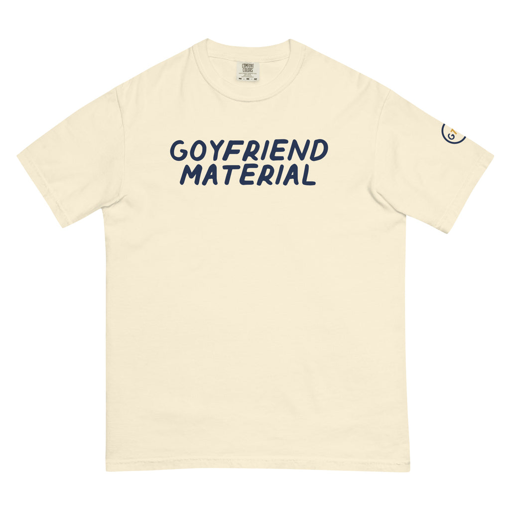 Good Thank God Goyfriend Material T-shirt in Ivory, front view