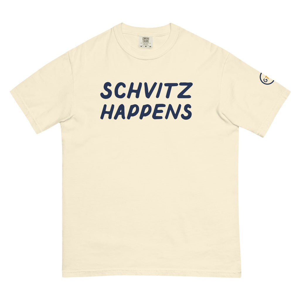 Good Thank God Schvitz Happens T-shirt in Ivory, front view
