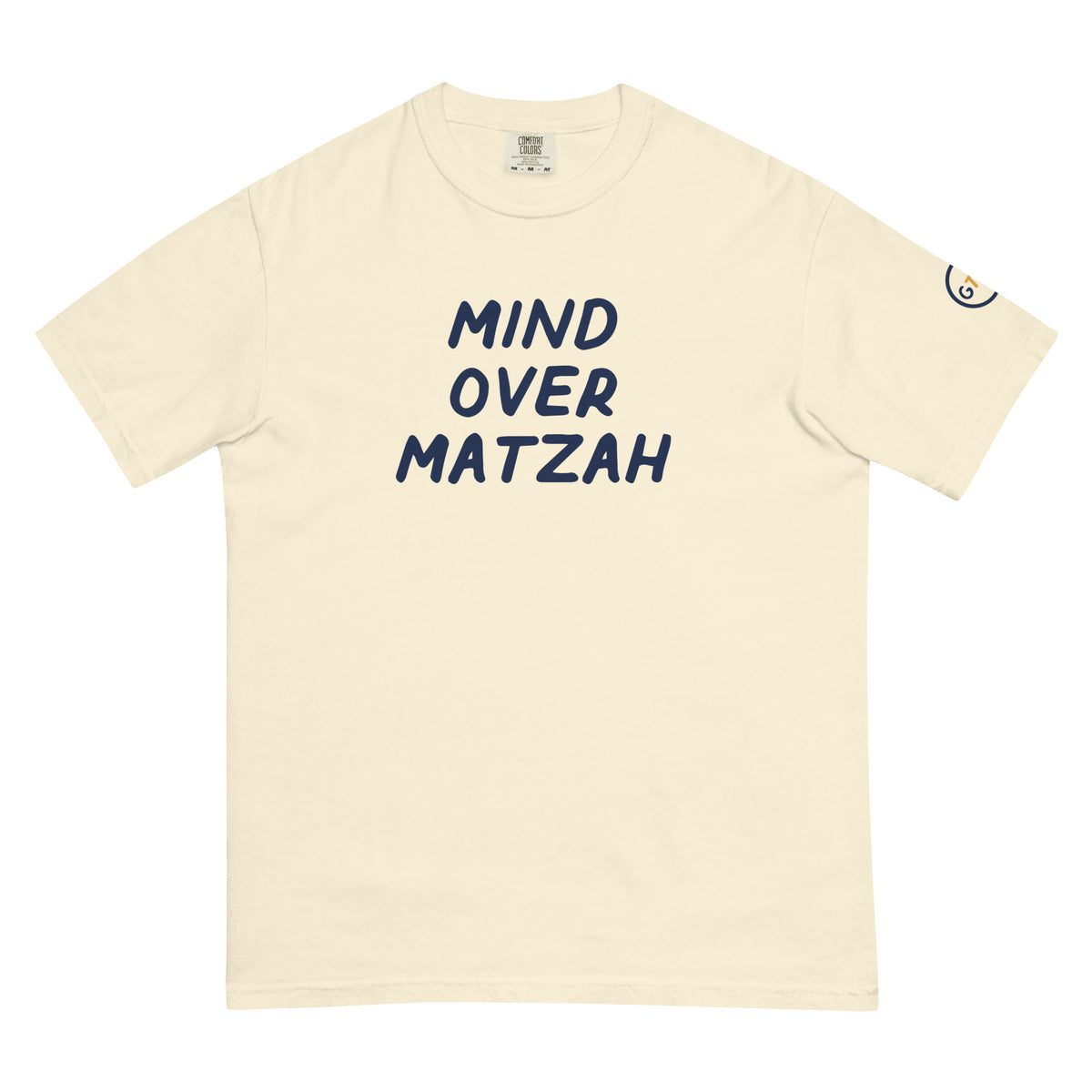 Good Thank God Mind Over Matzah T-shirt in Ivory, front view