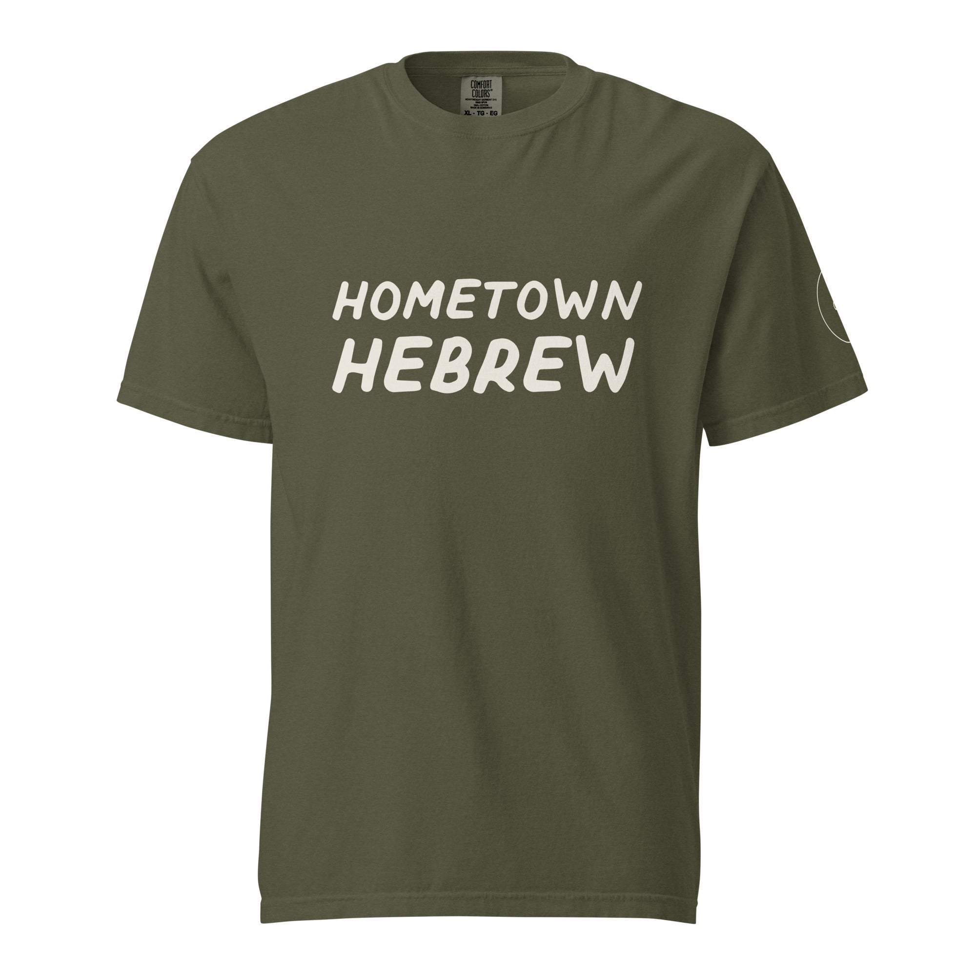 GTG Hometown Hebrew tee with screen print, detail view 8
