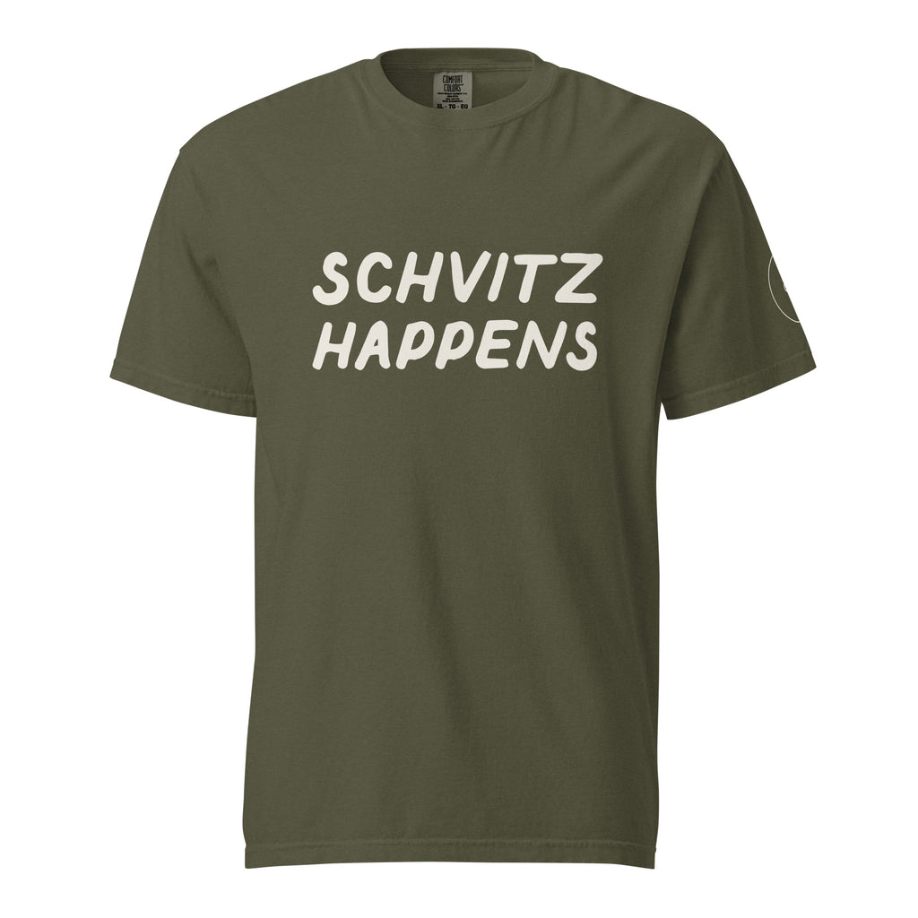 GTG Schvitz Happens tee with screen print, detail view 8