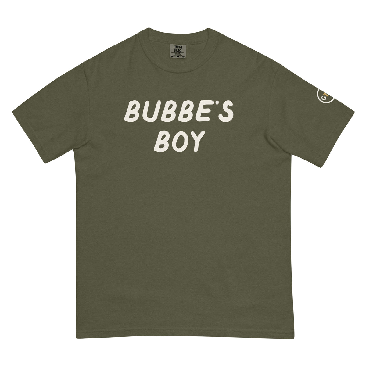 Good Thank God Bubbe's Boy T-shirt in Sage, front view