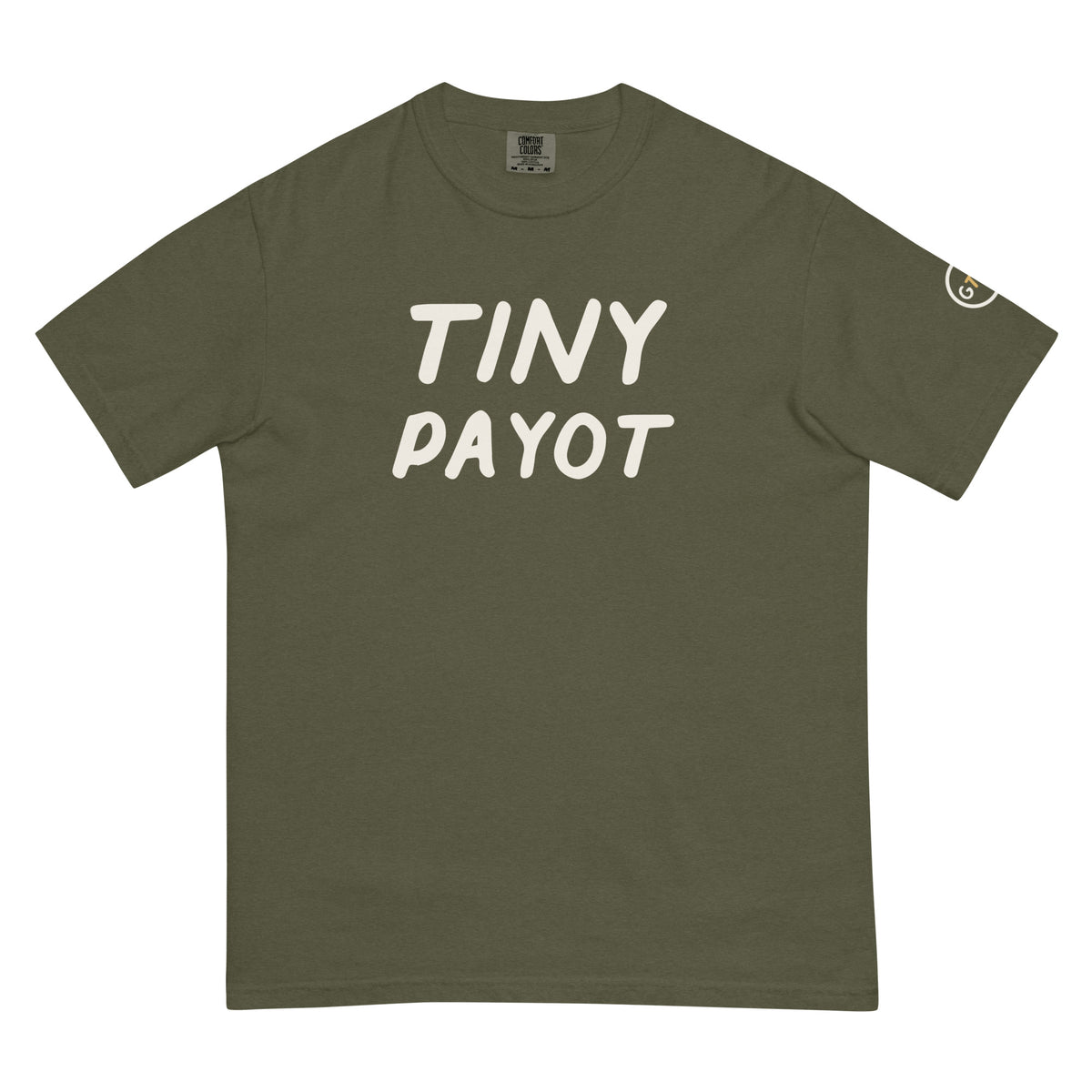 Good Thank God Tiny Payot T-shirt in Sage, front view