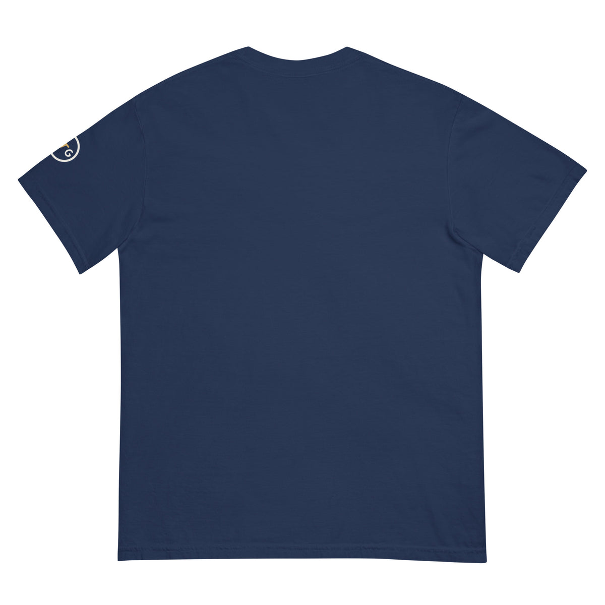 Good Thank God Mensch Bod T-shirt in True Navy, back view