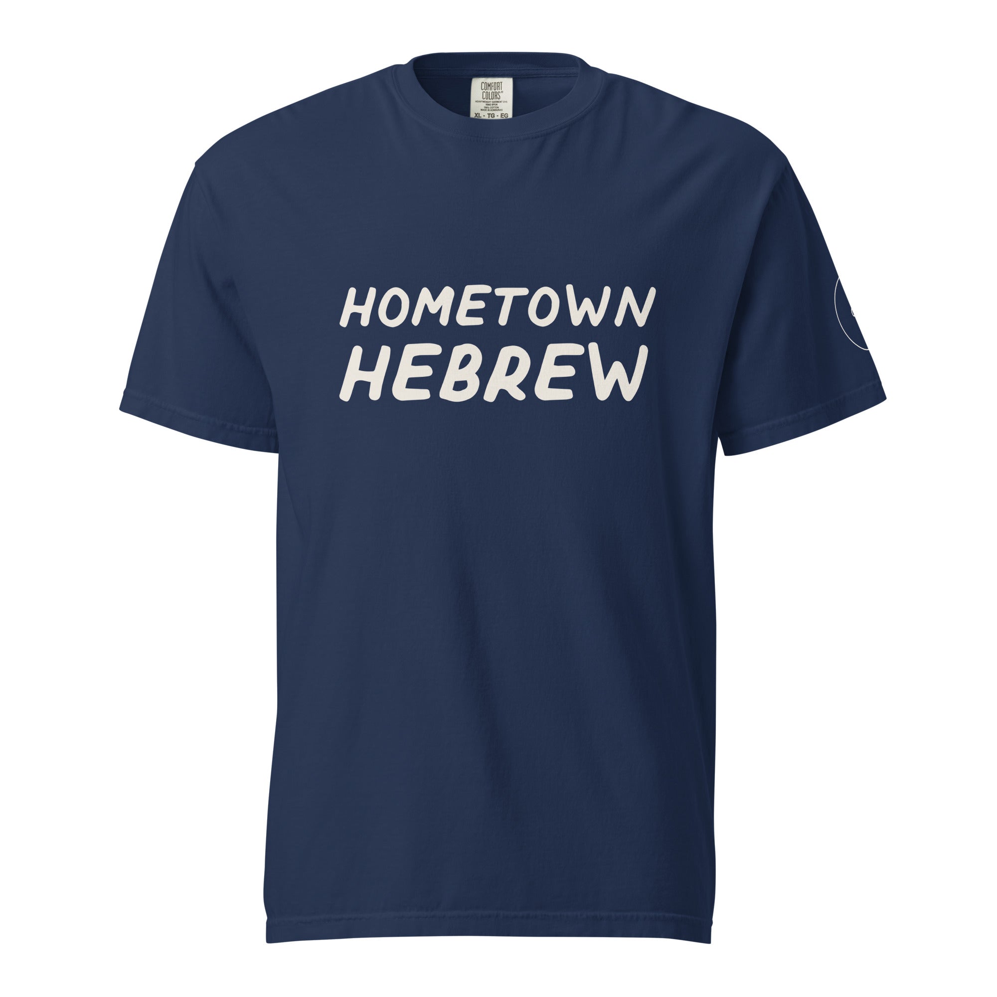 GTG Hometown Hebrew tee with screen print, detail view 4