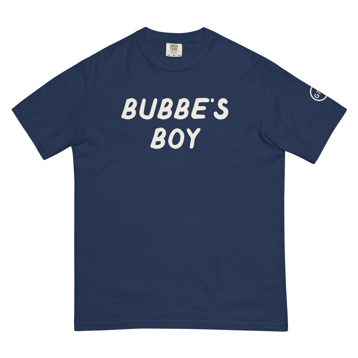 Good Thank God Bubbe's Boy T-shirt in True Navy, front view