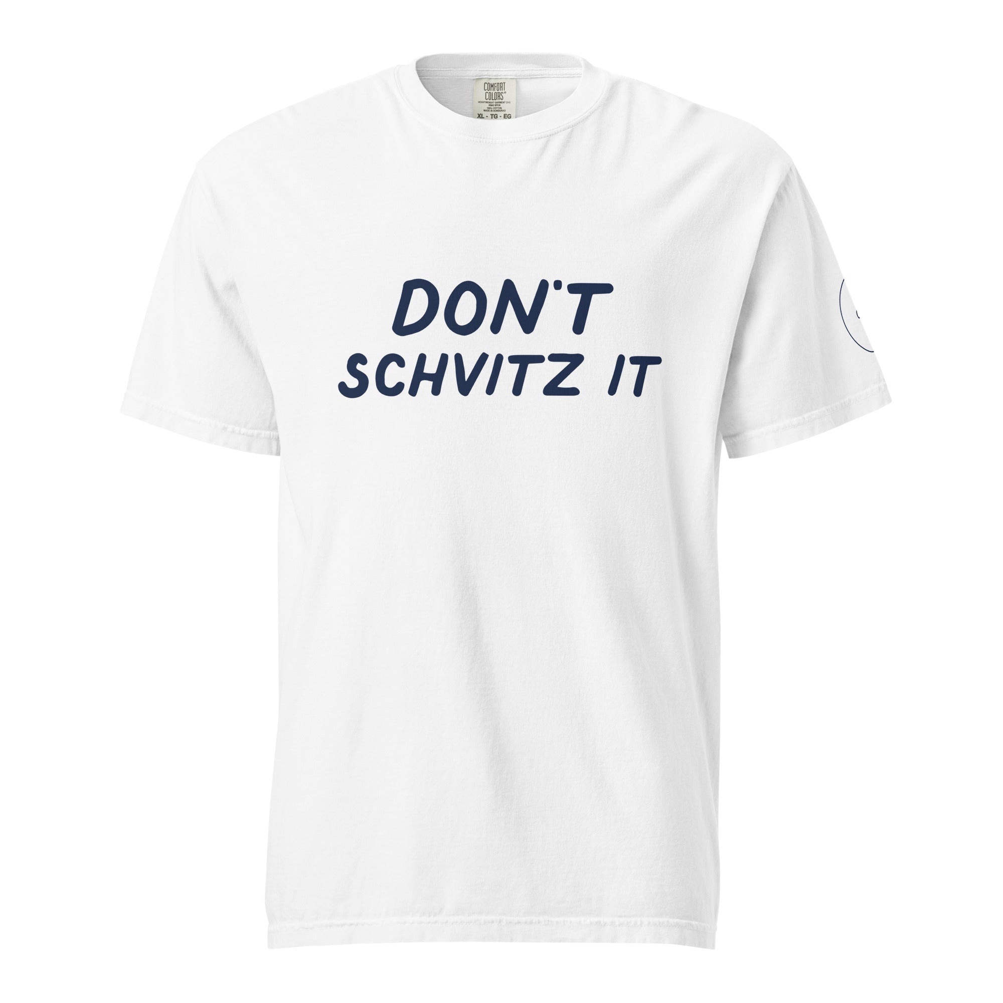 GTG Don't Schvitz It t-shirt in White, front print