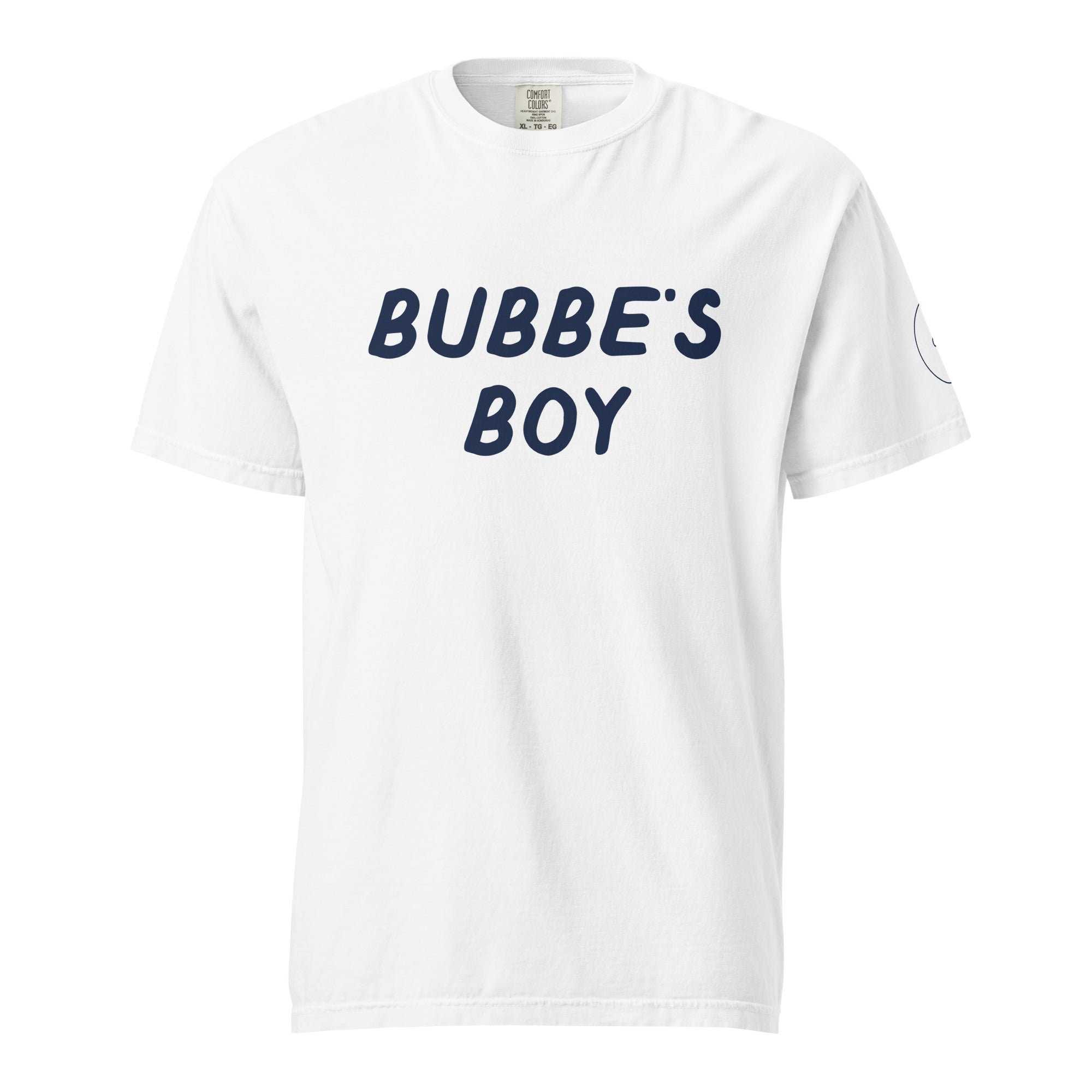 GTG Bubbe's Boy t-shirt in White, front print