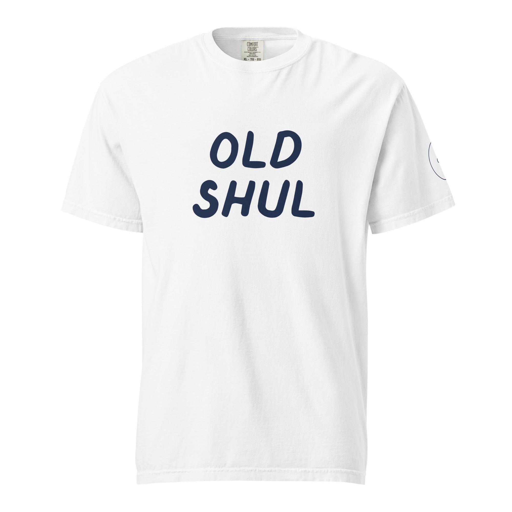 GTG Old Shul tee with screen print, front view