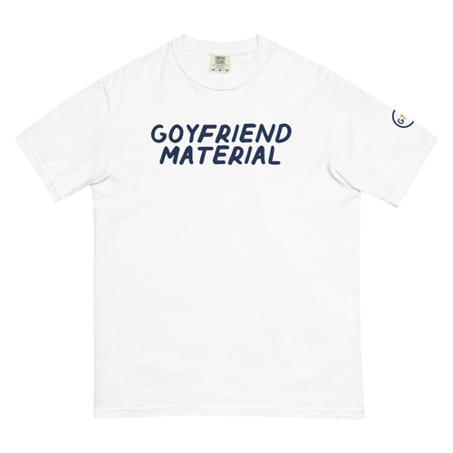 Good Thank God Goyfriend Material T-shirt in White, front view