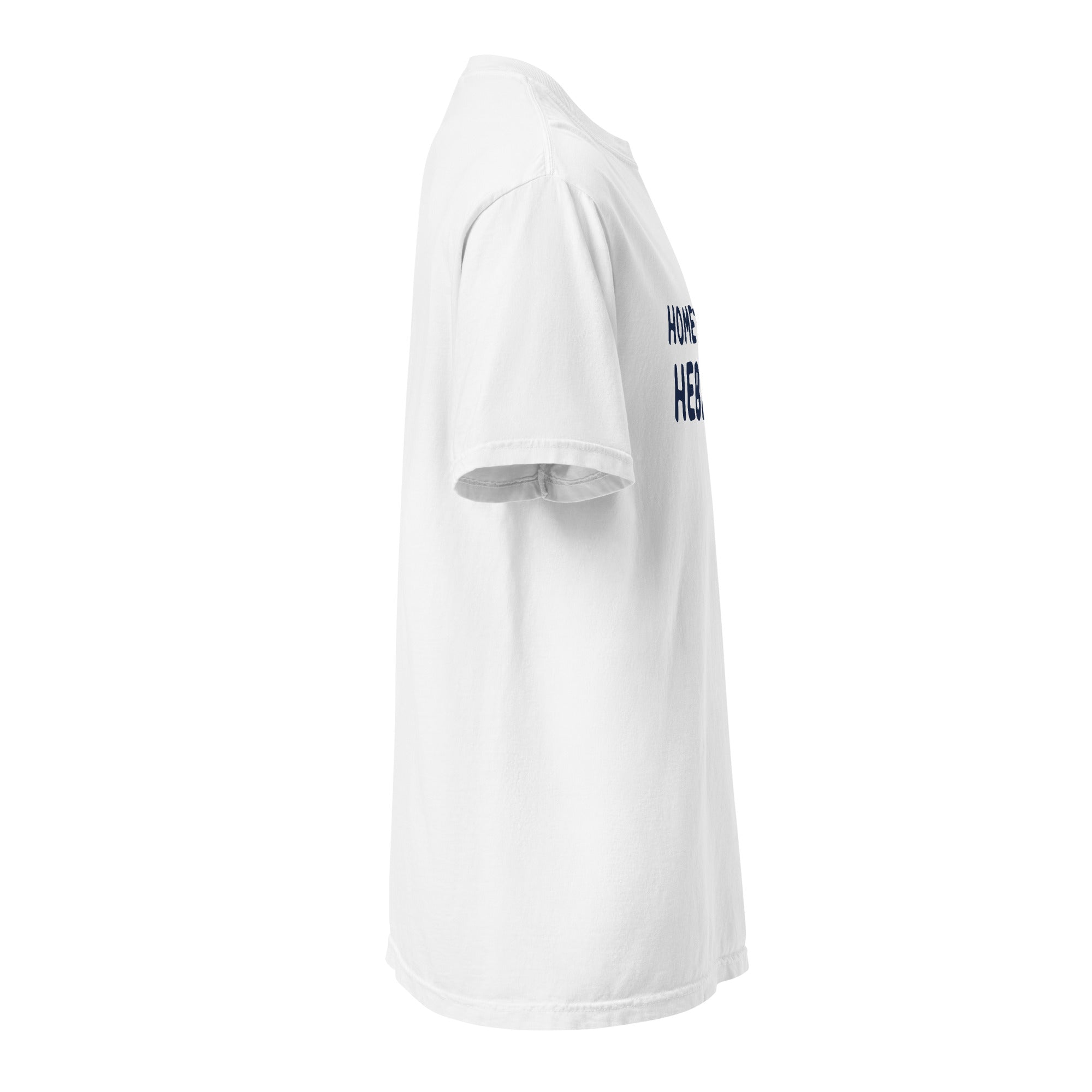 GTG Hometown Hebrew tee with screen print, back view