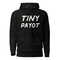 GTG Tiny Payot hoodie in Black with cream print, front view