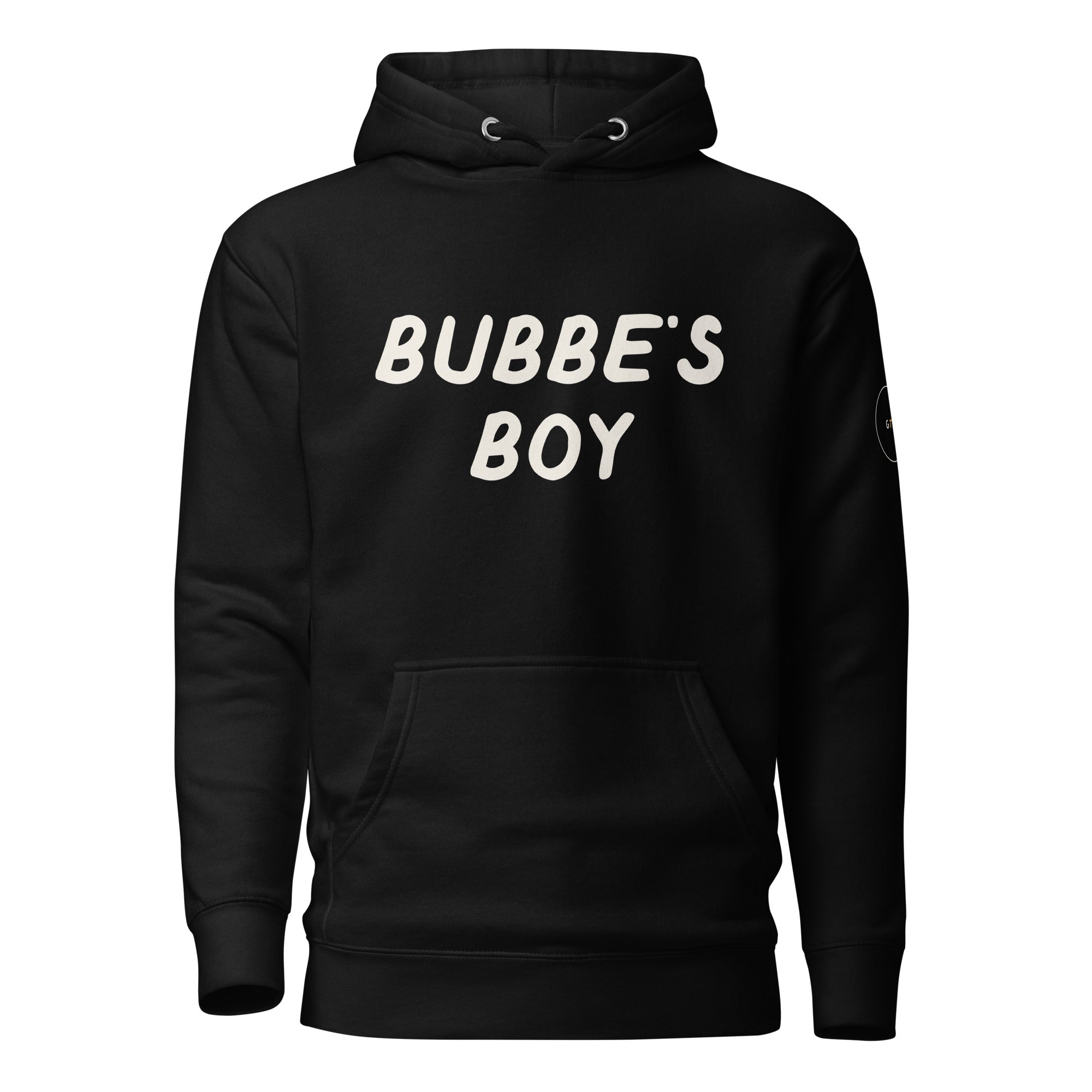 GTG Bubbe's Boy hoodie in Black, front print