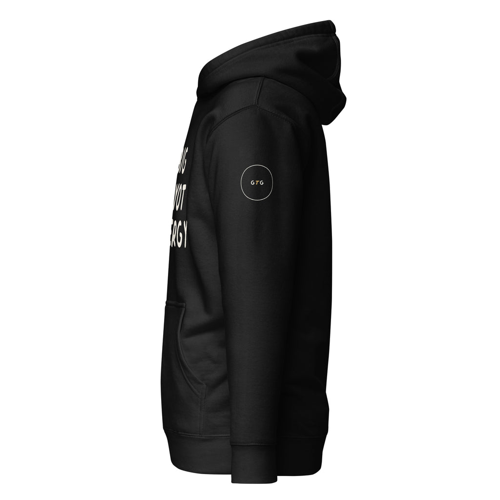 GTG Big Payot Energy hoodie with screen print, detail view 2