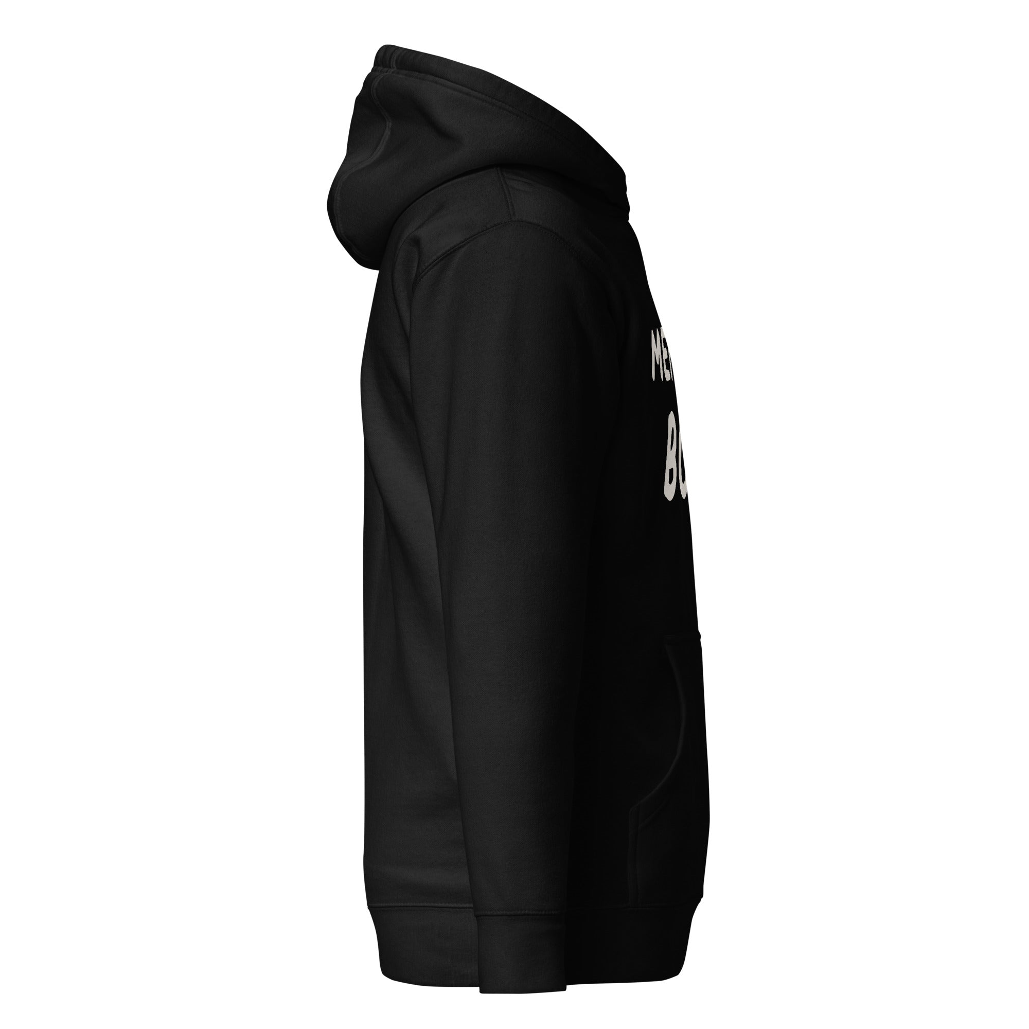 GTG Mensch Bod hoodie with screen print, back view