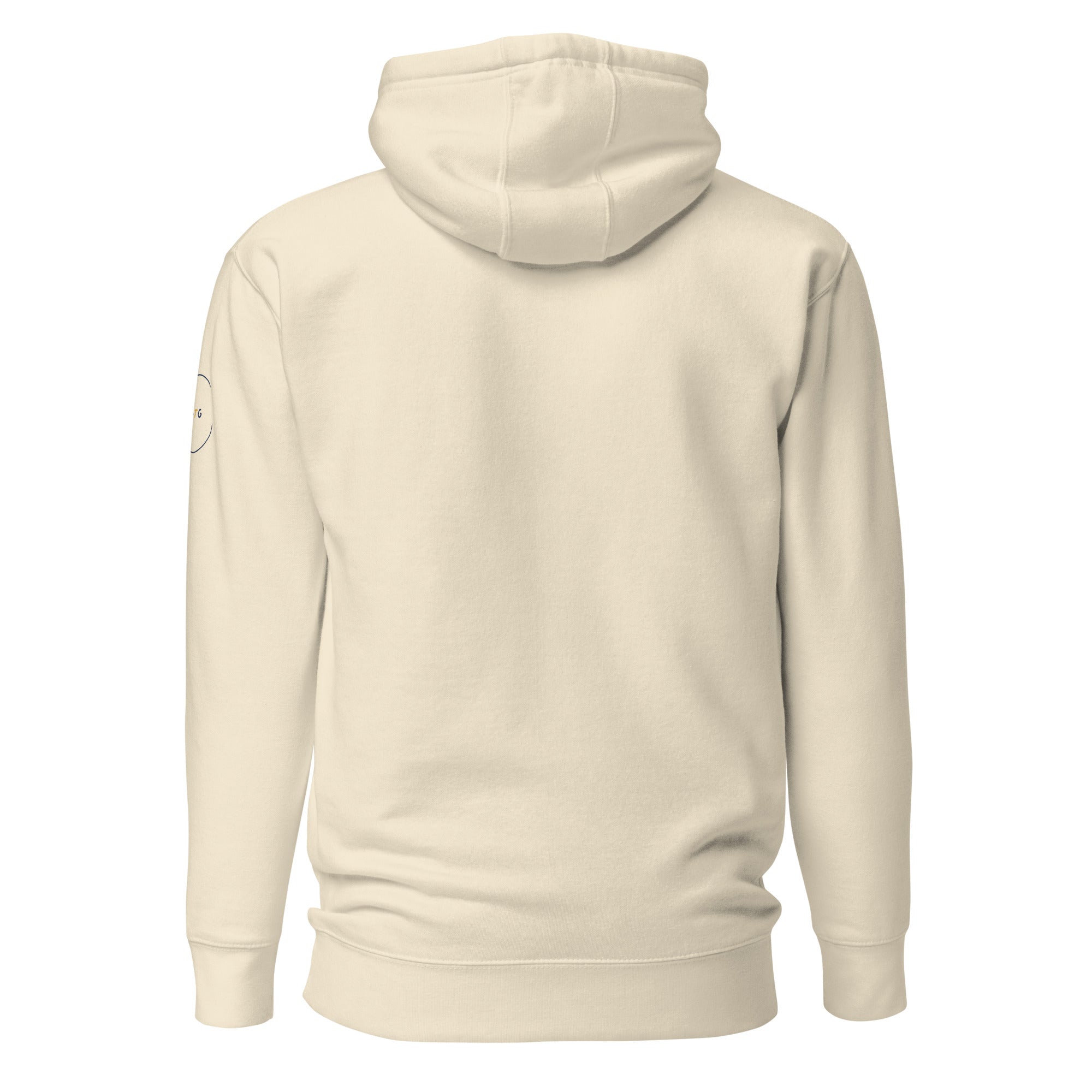 GTG Mama's Matzah hoodie in Bone with navy print, detail view 3