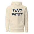 GTG Tiny Payot hoodie in Bone with navy print, front view