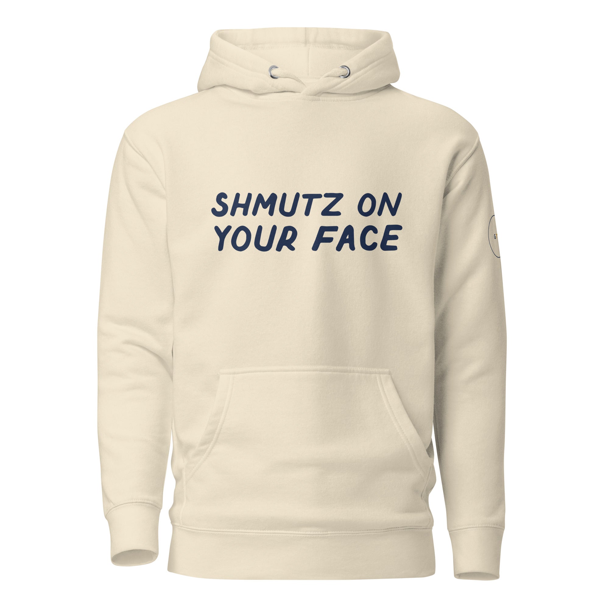 GTG Shmutz on Your Face hoodie with screen print, detail view 4