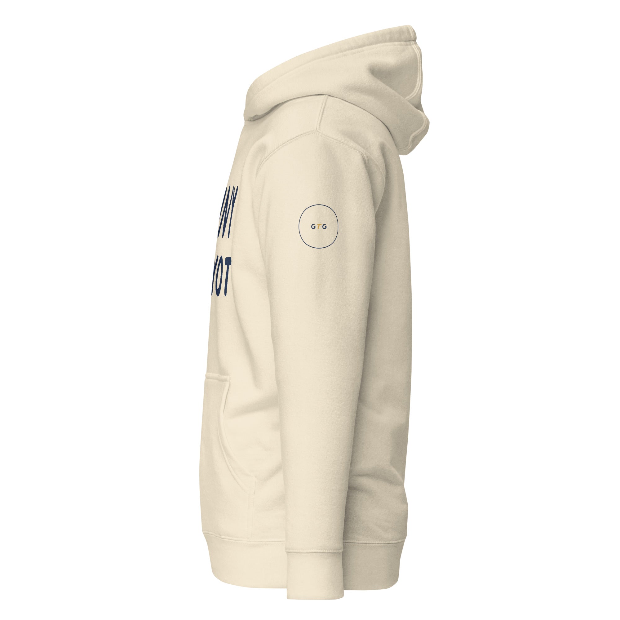 GTG Tiny Payot hoodie in Bone with navy print, detail view 2