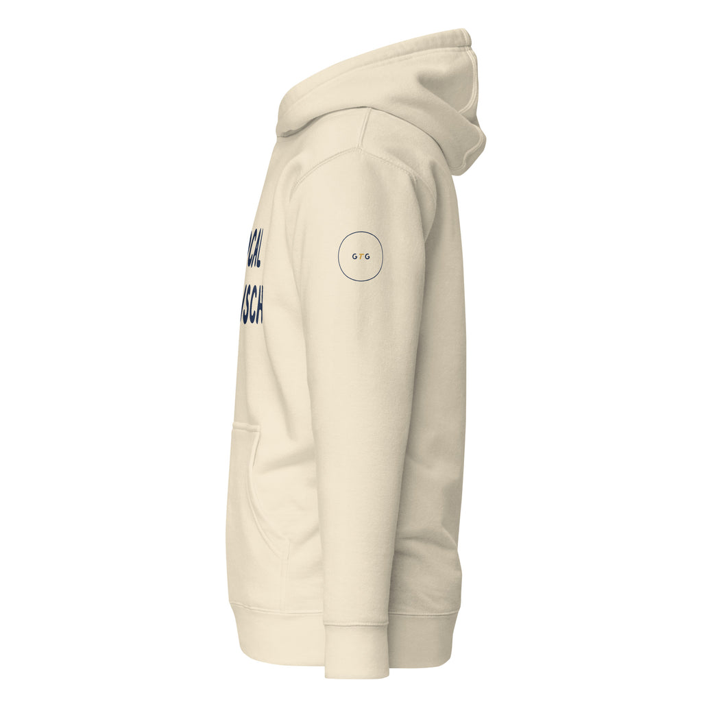 GTG Local Mensch hoodie with screen print, detail view 6