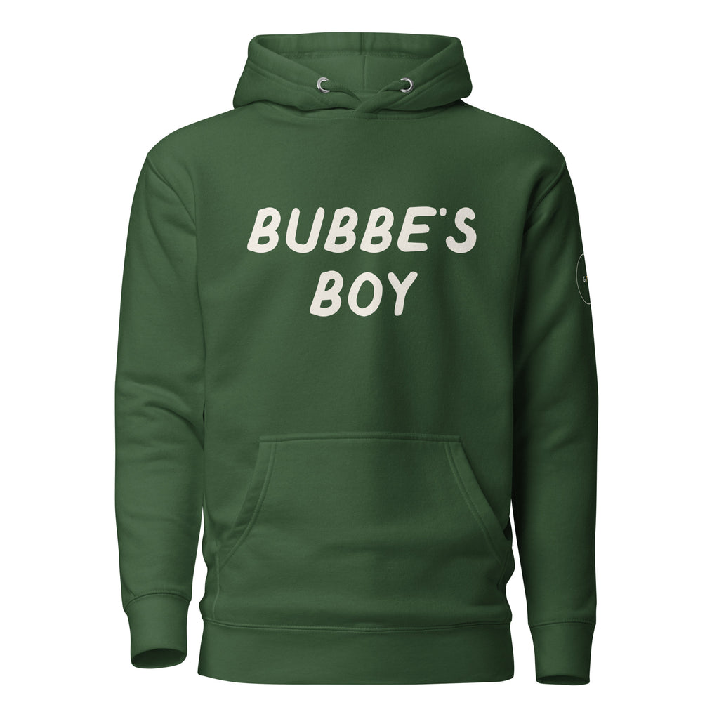 GTG Bubbe's Boy hoodie in Navy Blazer with navy print, back view