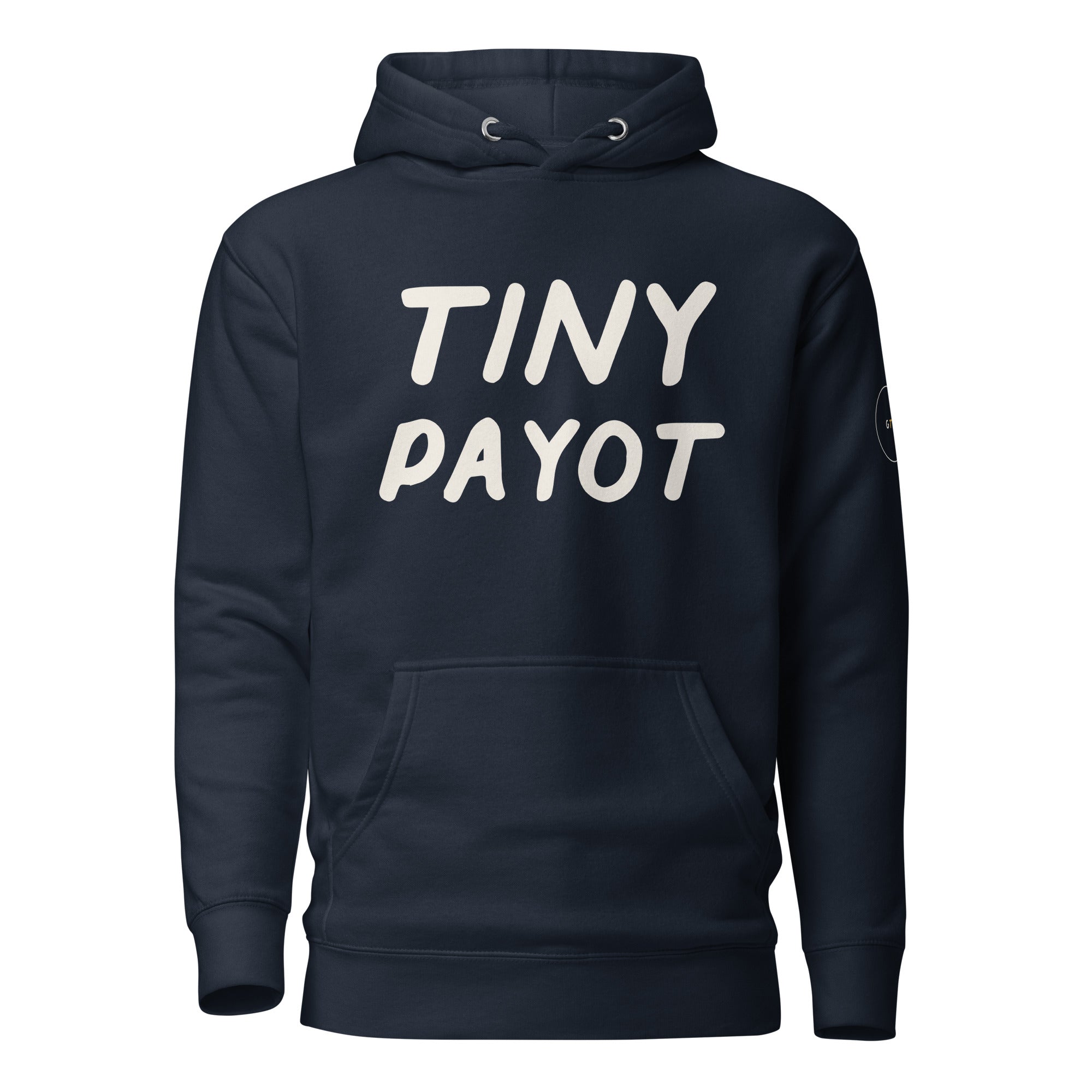 GTG Tiny Payot hoodie in Navy Blazer with navy print, front view