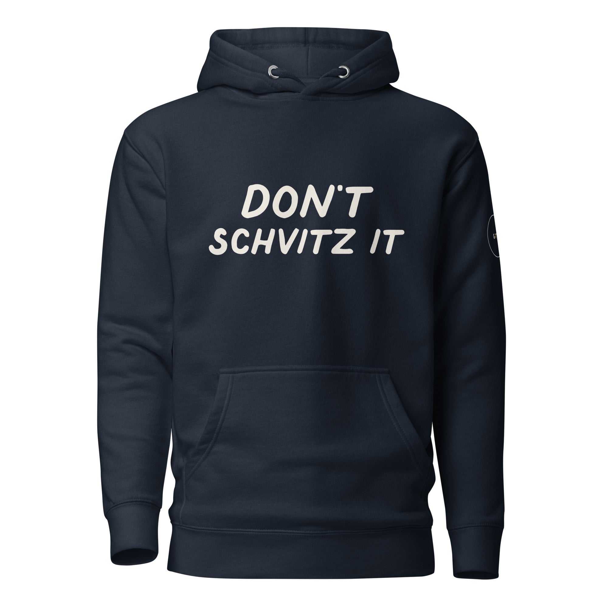 GTG Don't Schvitz It hoodie with screen print, detail view 8