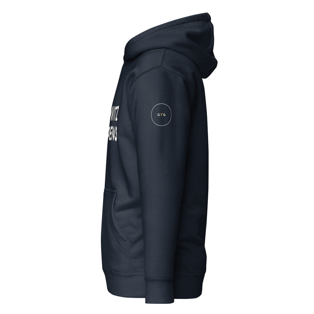 GTG Schvitz Happens hoodie in Navy Blazer with navy print, detail view 2