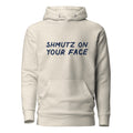 GTG Shmutz on Your Face hoodie with screen print, front view