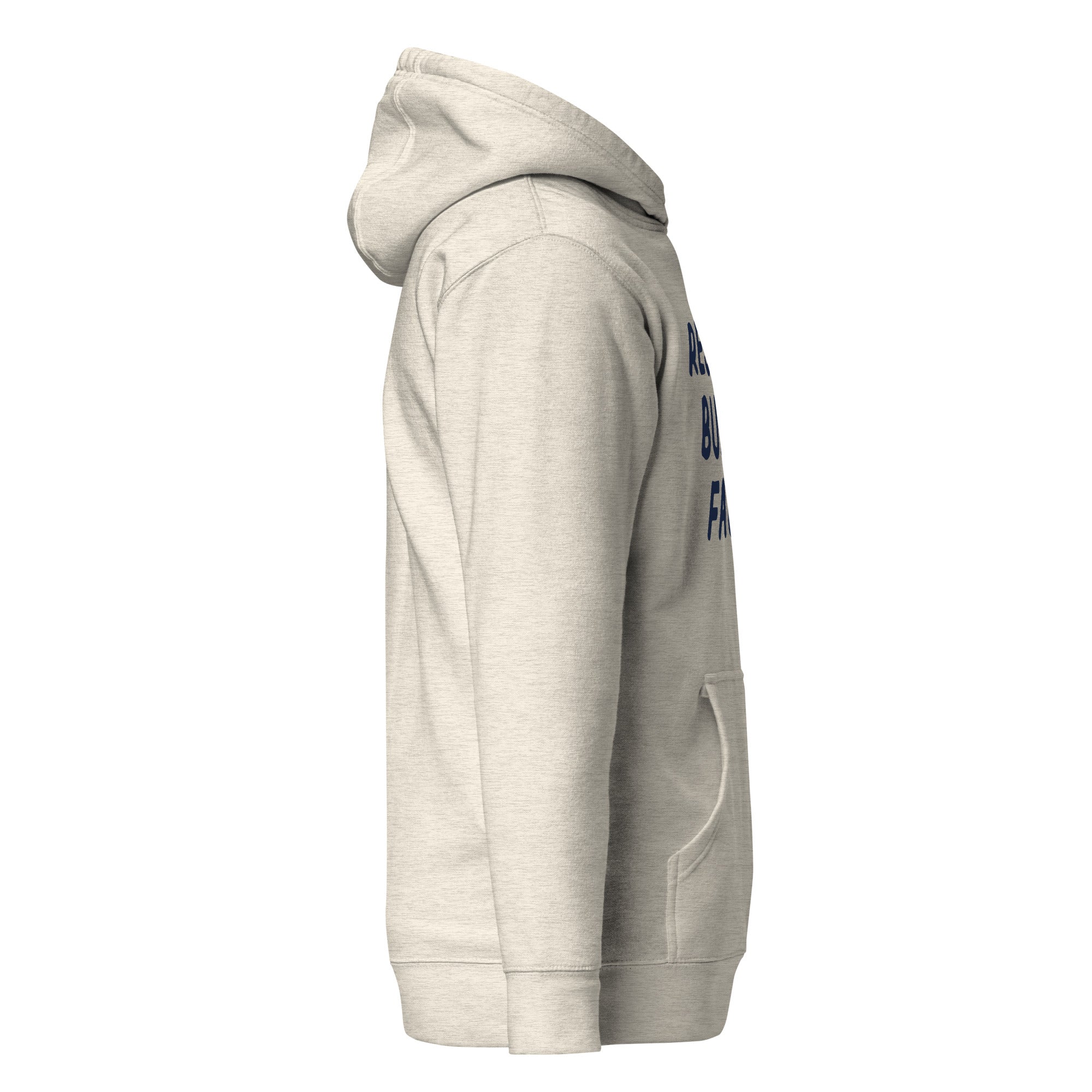 GTG Resting Bubbe Face hoodie with screen print, back view
