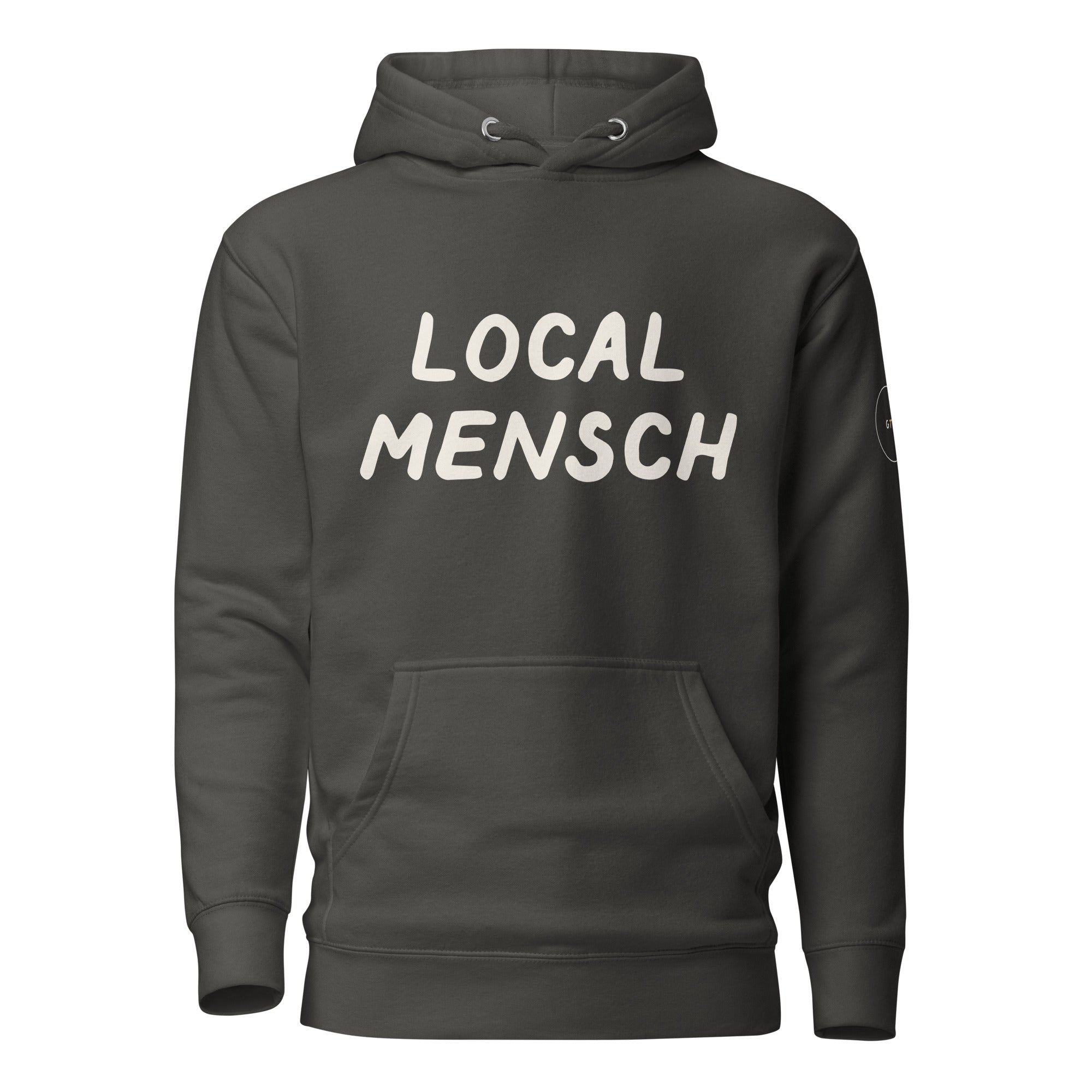 GTG Local Mensch hoodie with screen print, detail view 8