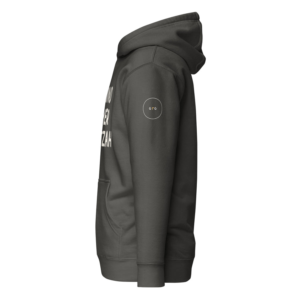 GTG Mind Over Matzah hoodie with screen print, detail view 10
