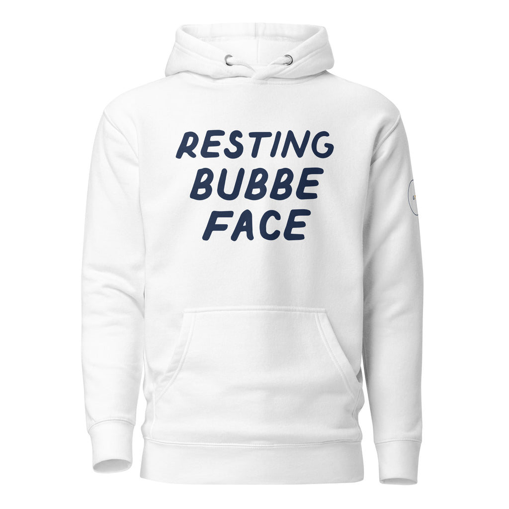 GTG Resting Bubbe Face hoodie with screen print, detail view 8
