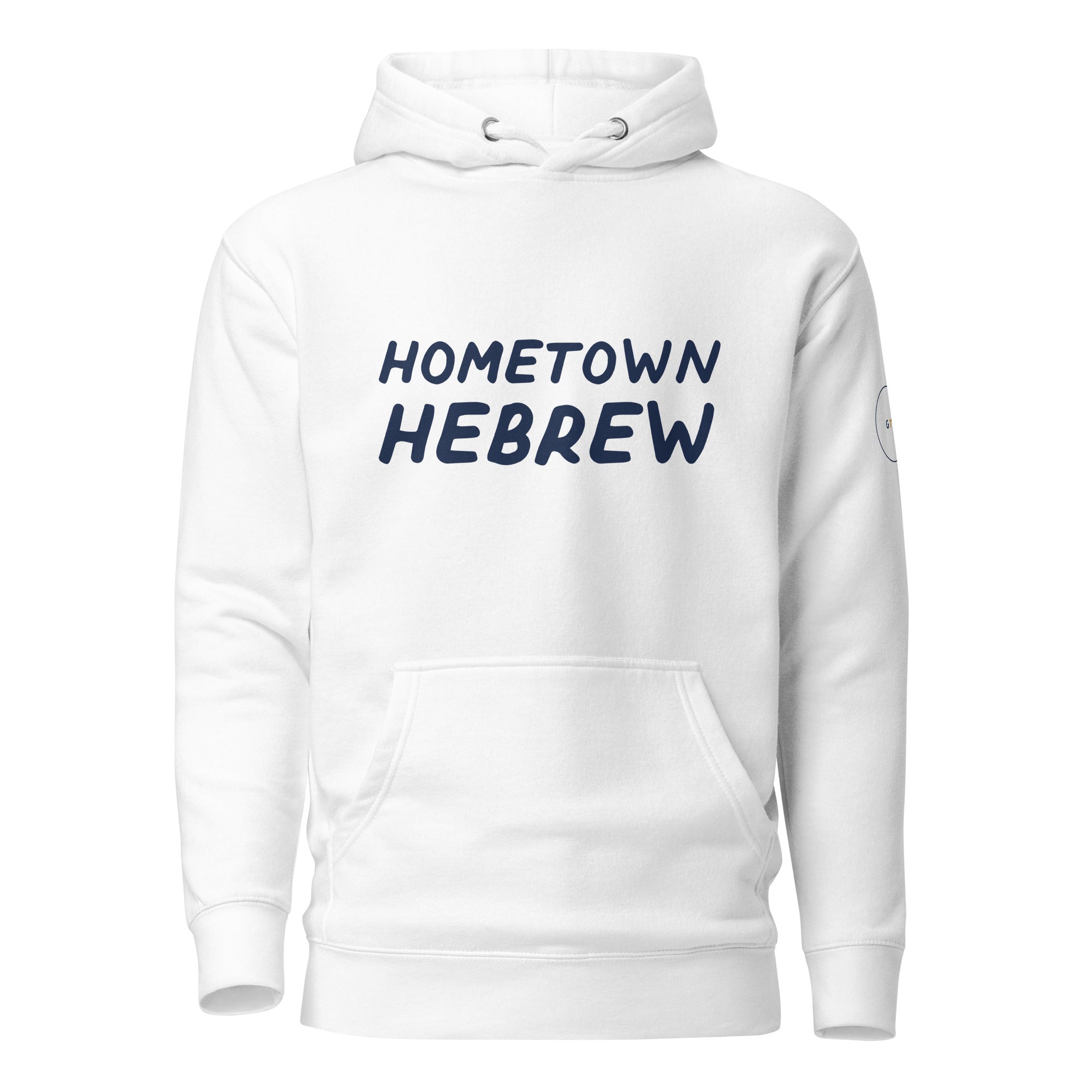 GTG Hometown Hebrew hoodie with screen print, detail view 8