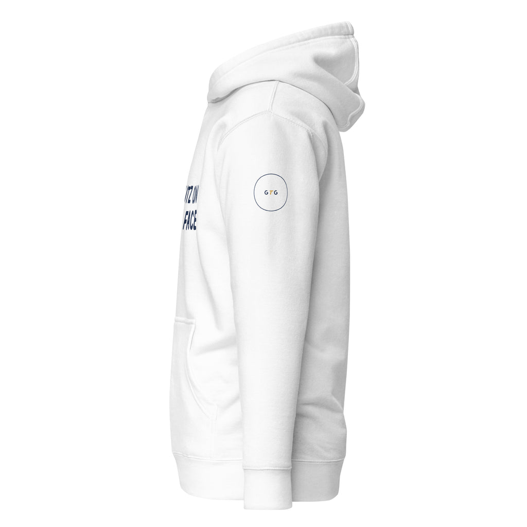 GTG Shmutz on Your Face hoodie with screen print, detail view 10